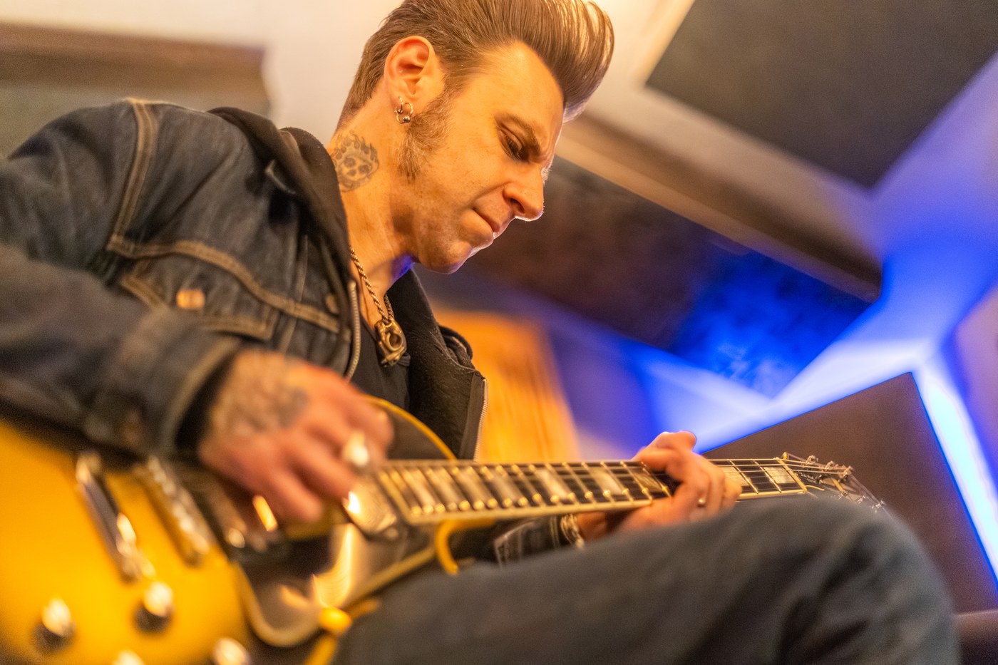 Guitarist in the studio — G-Rhymes Imaging